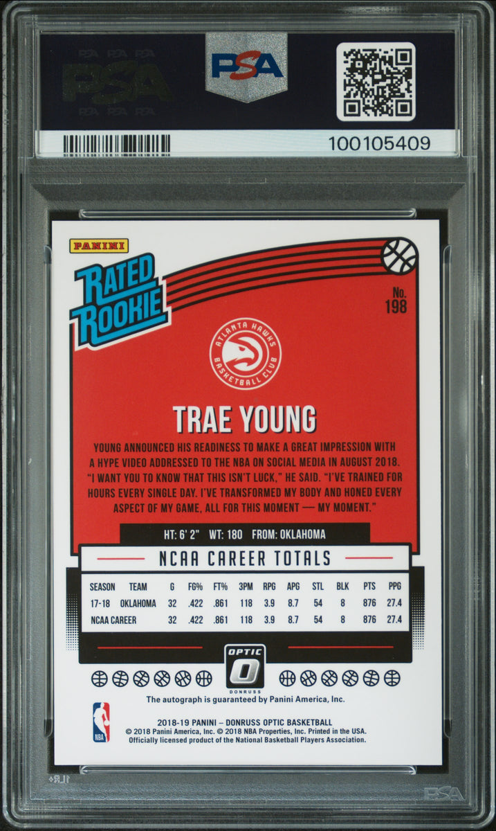 Trae Young 2018 Panini Donruss Optic #198 Autogra – Knoxville Smokies