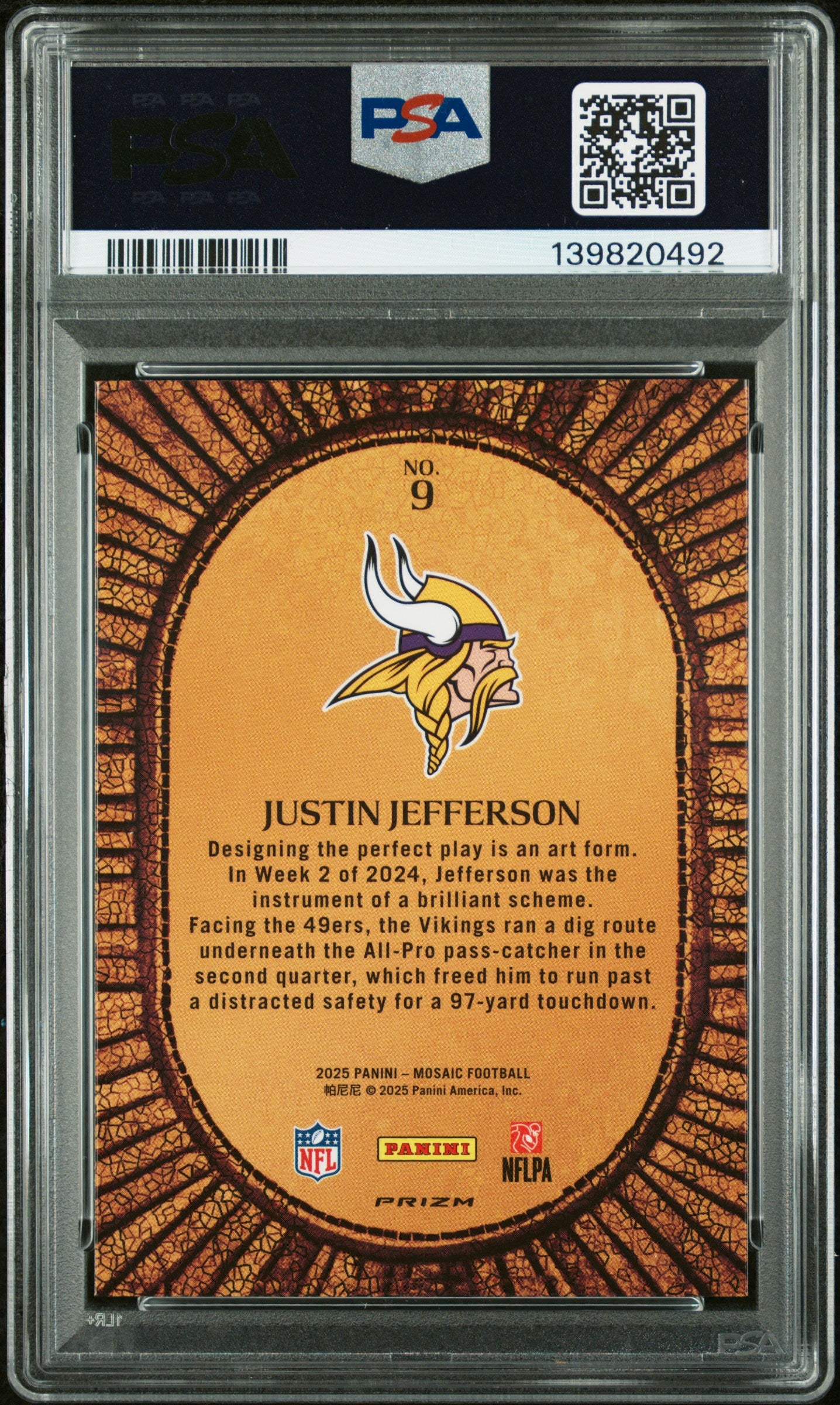 Justin Jefferson 2025 Panini Mosaic Micro Mosaic – Knoxville Smokies